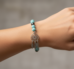 Bracelet turquoise pour femmes, en pierre pour lithothérapie.