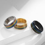 Bague Anti-Stress Homme Arc en Ciel