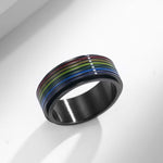 Bague Anti-Stress Homme Arc en Ciel