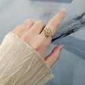 Bague Anti-stress Rotative Femme - Acier Inoxydable Or, Motif Damier, Cadeau élégant Anxiété - 10