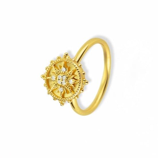 Bague anti-stress Boussole, bague ajustable à rosace tournante