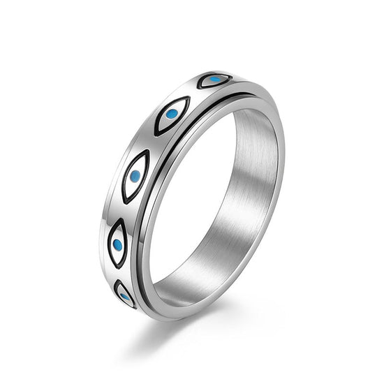 Bague anti-stress Regard, anneau tournant à motifs d’yeux