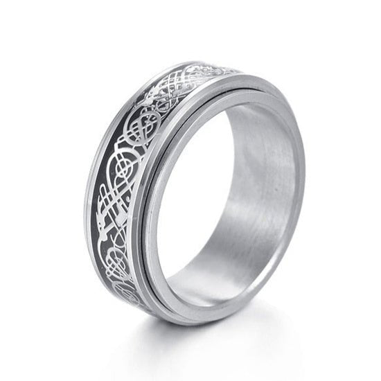 Bague anti-stress Entrelacs, anneau tournant à motif entrelacé