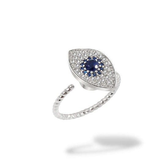 Bague anti-stress Iris, bague ajustable à motif œil