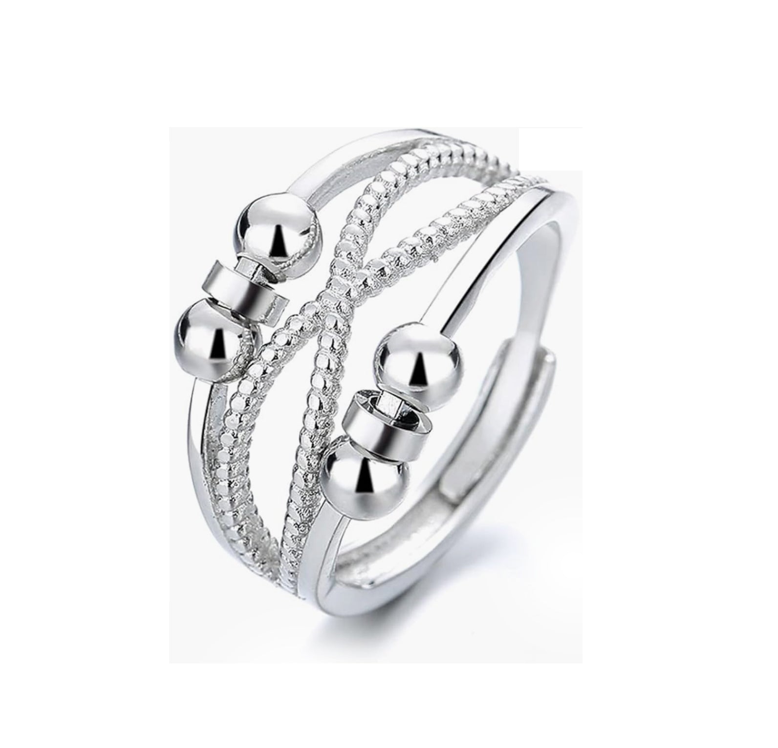 Bague anti-stress Croisée, bague ajustable à lignes entrecroisées