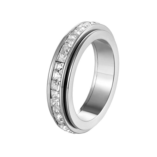Bague anti-stress Éclat, anneau tournant à détails brillants