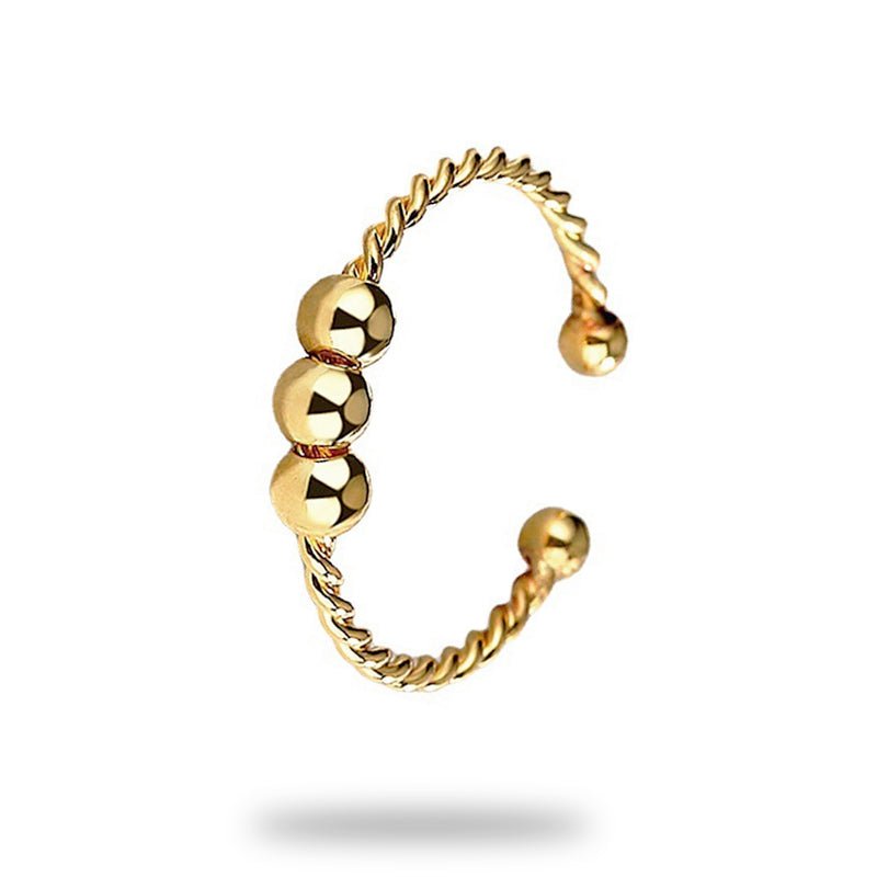 Bague anti-stress Trio, bague ajustable à trois billes mobiles