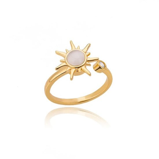 Bague anti-stress Soleil, bague ajustable à soleil tournant
