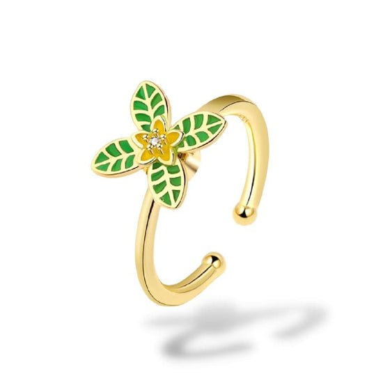 Bague anti-stress Canopée, bague ajustable à motif végétal