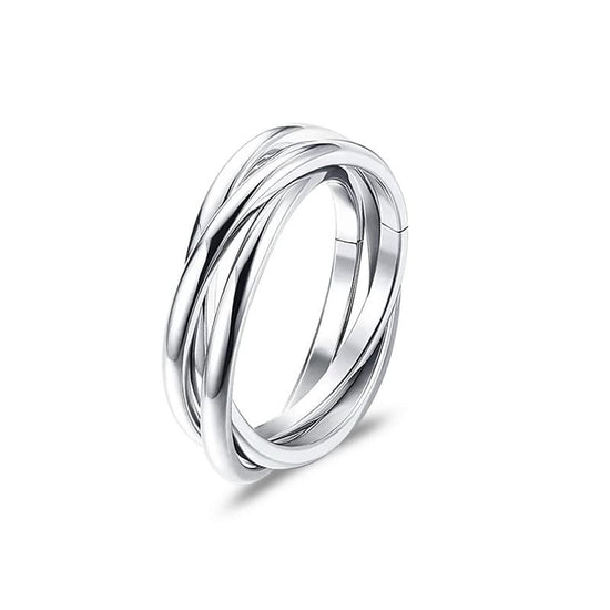 Bague anti-stress Liens, bague à trois anneaux entrelacés