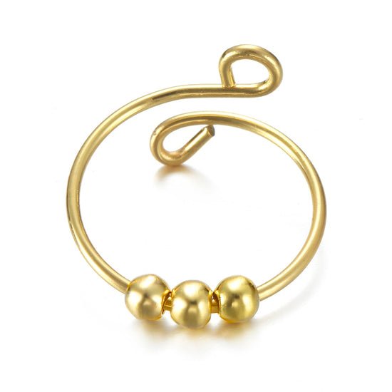 Bague anti-stress Perlée, bague ajustable à billes polies