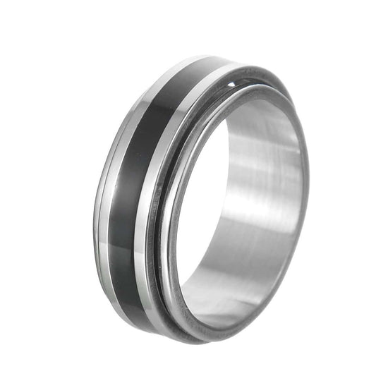 Bague anti-stress Sillage, anneau tournant à bande contrastée