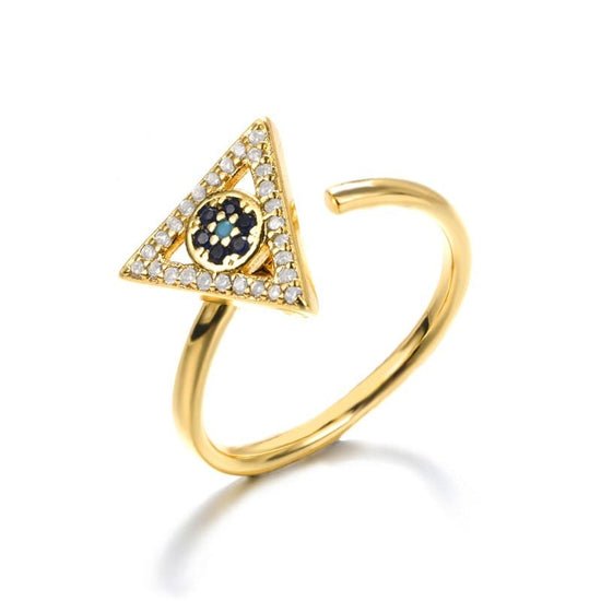 Bague anti-stress Delta, bague ajustable à triangle tournant